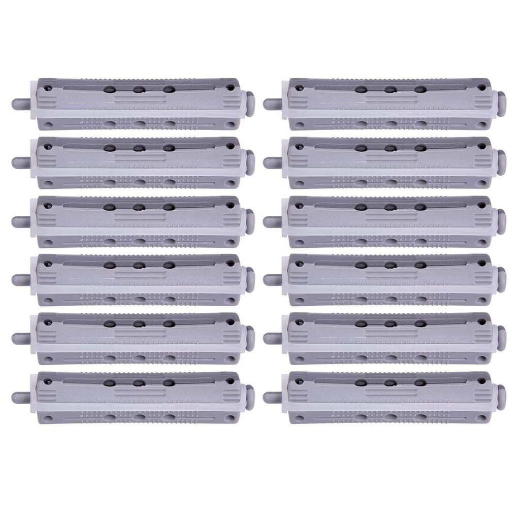 Dewal Коклюшки прямые для волос короткие, 16 мм, 12 шт., серый  фото 2