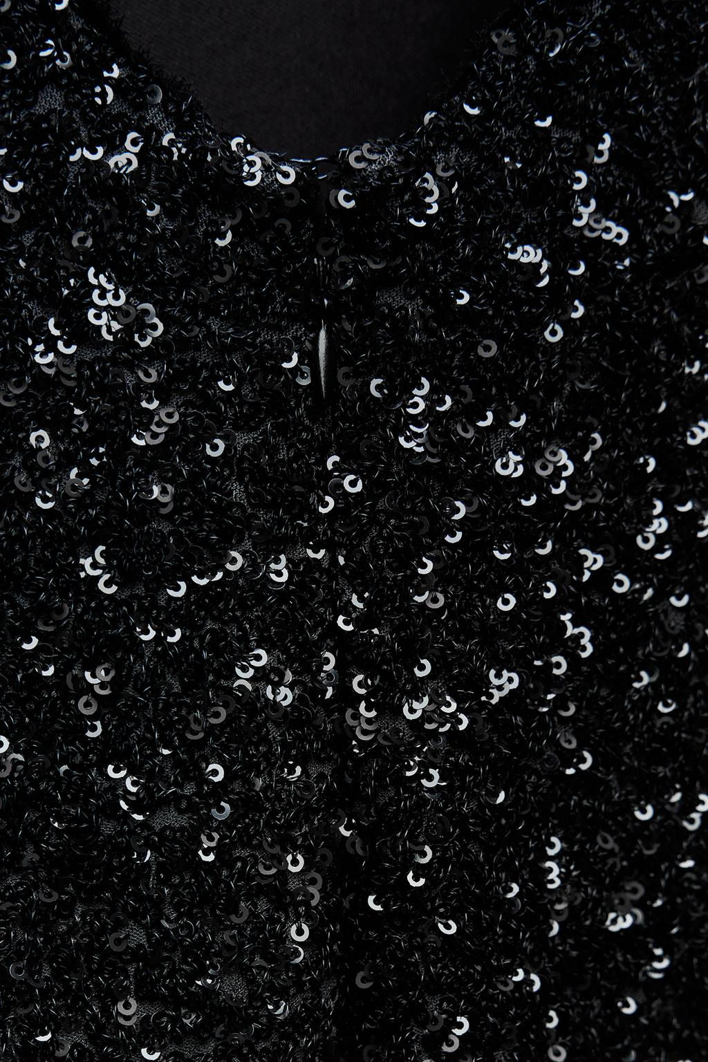 ZW COLLECTION SEQUINNED DRESS WITH SHOULDER PADS - Zara фото 13