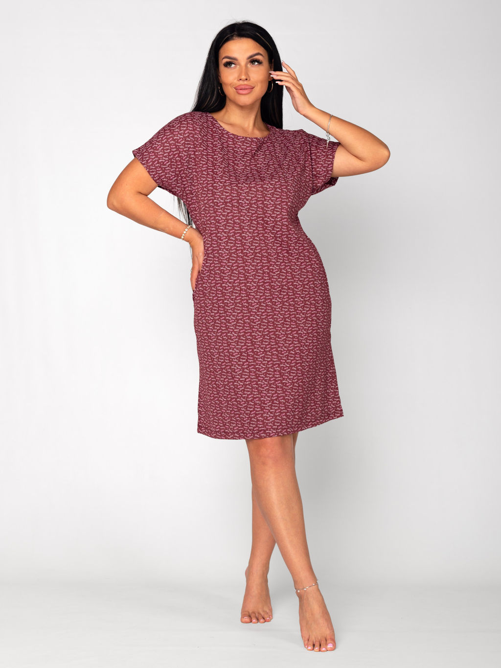 Туника женская кулирка "СОНЯ" БОРДО