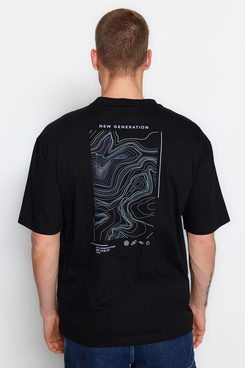 TRENDYOL MAN Beyaz Oversize/Genis Kesim Bask?l? %100 Pamuklu T-Shirt TMNSS23TS00238 - Trendyolmilla фото 4