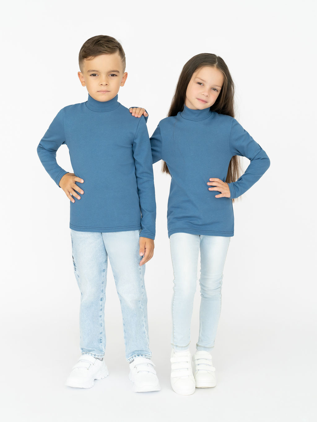 Джемпер-водолазка джинс 645 (122, 64)