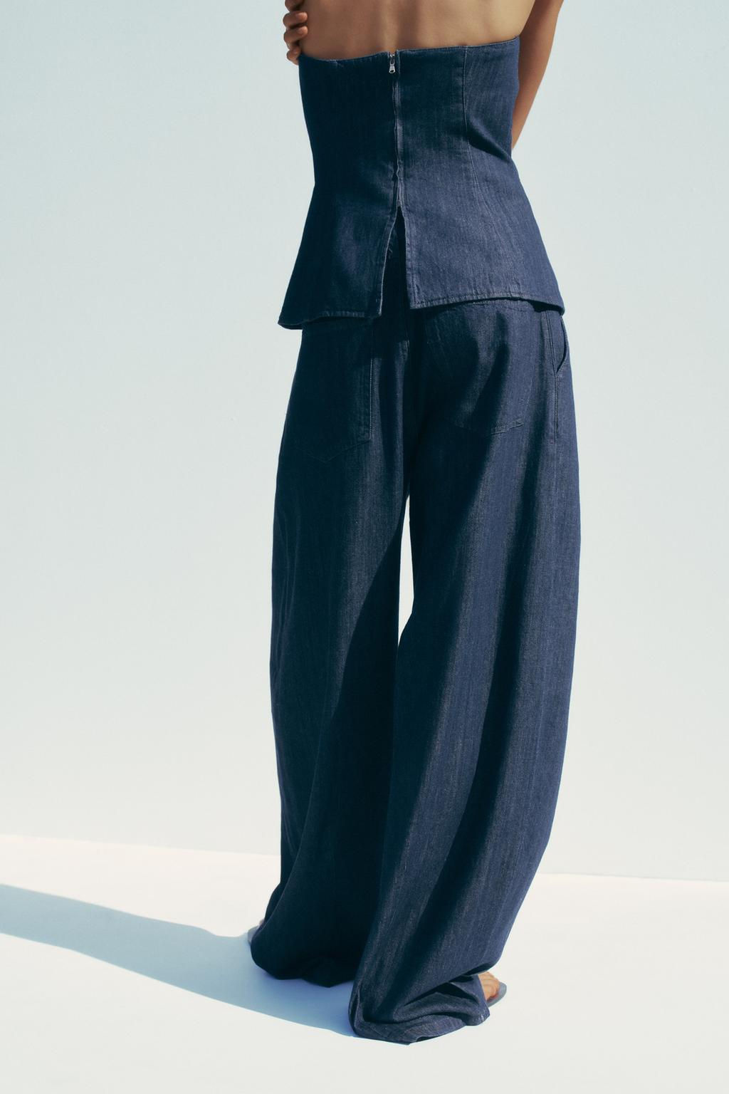 DENIM TROUSERS WITH DARTS - Zara фото 4