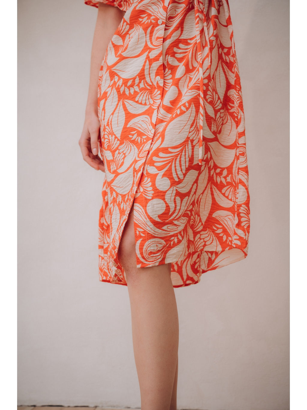 Туника пляжная Indefini из вискозы оранжевая  фото 3