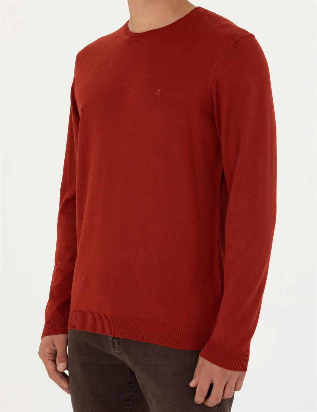 Kiremit Slim Fit Bisiklet Yaka Y_n Kar___ml_ Basic Triko Kazak - Pierre cardin фото 6