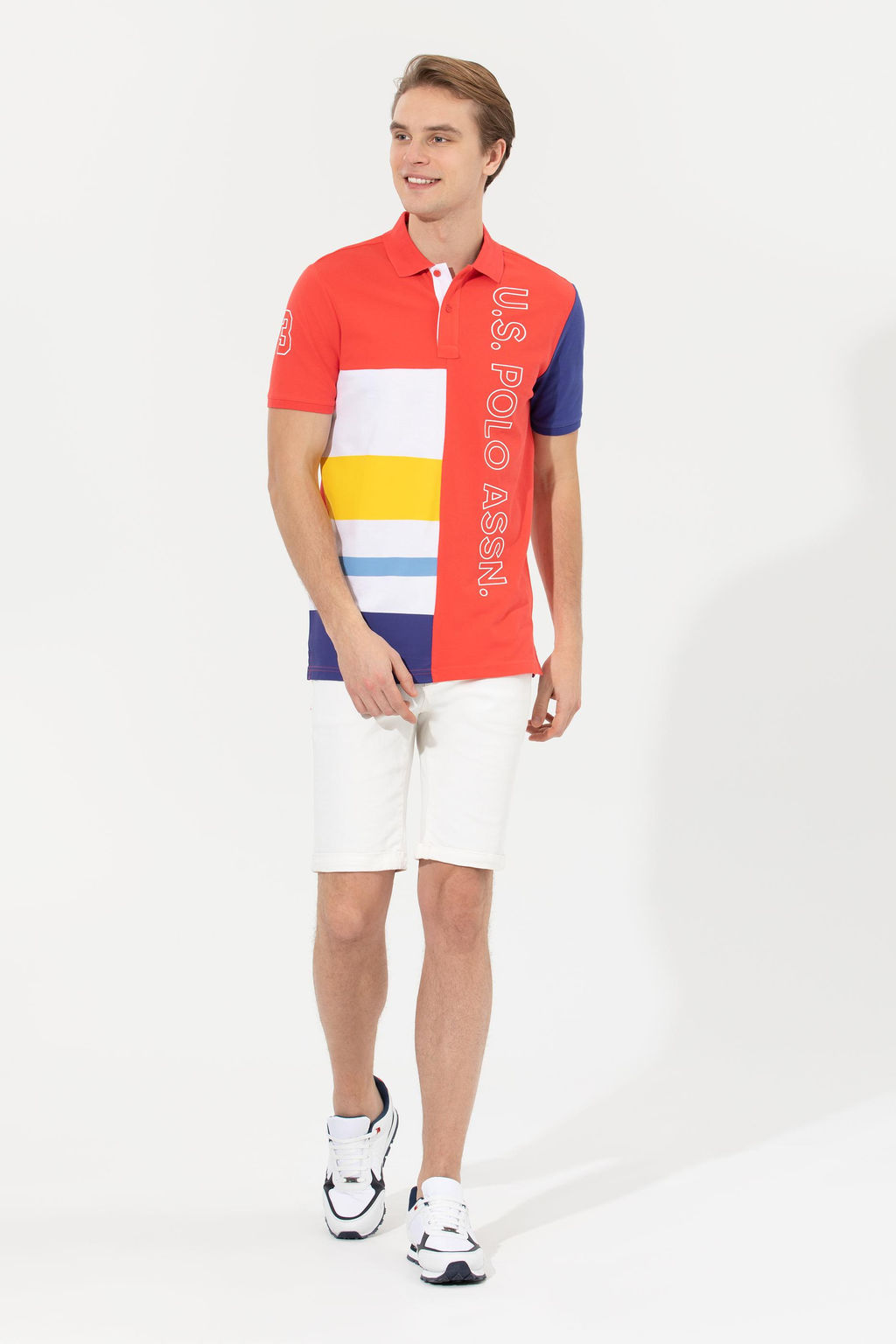 U. S. Polo Assn Мужская красная футболка с воротником-поло - U.s. polo assn фото 3