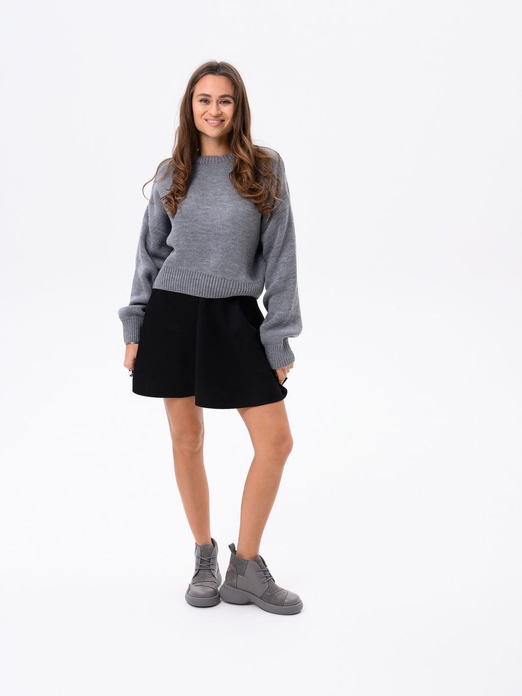 Ботинки EDART 305.927gr. Серый замок замша+серый игуана+серый/мех фото 9