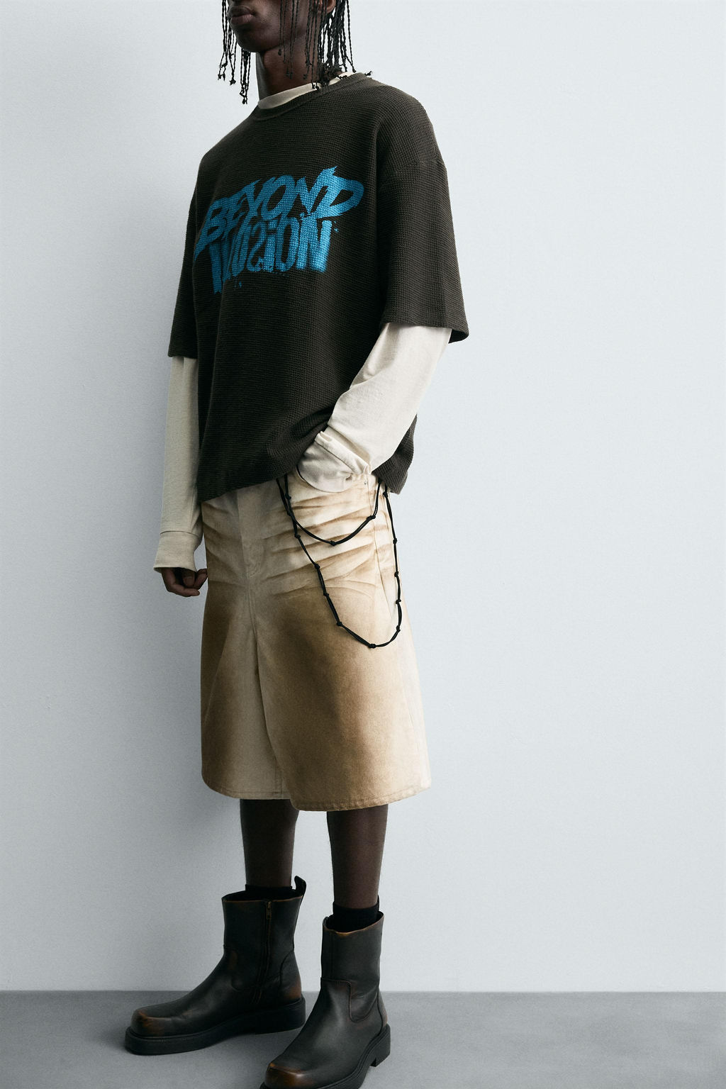 CONTRAST PRINT KNIT T-SHIRT - Zara фото 5