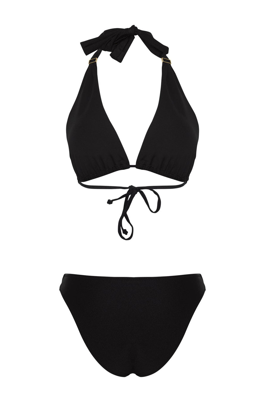 TRENDYOLMILLA Siyah Ucgen Aksesuarl? Parlak Regular Bikini Tak?m? TBESS25BT00012 фото 8