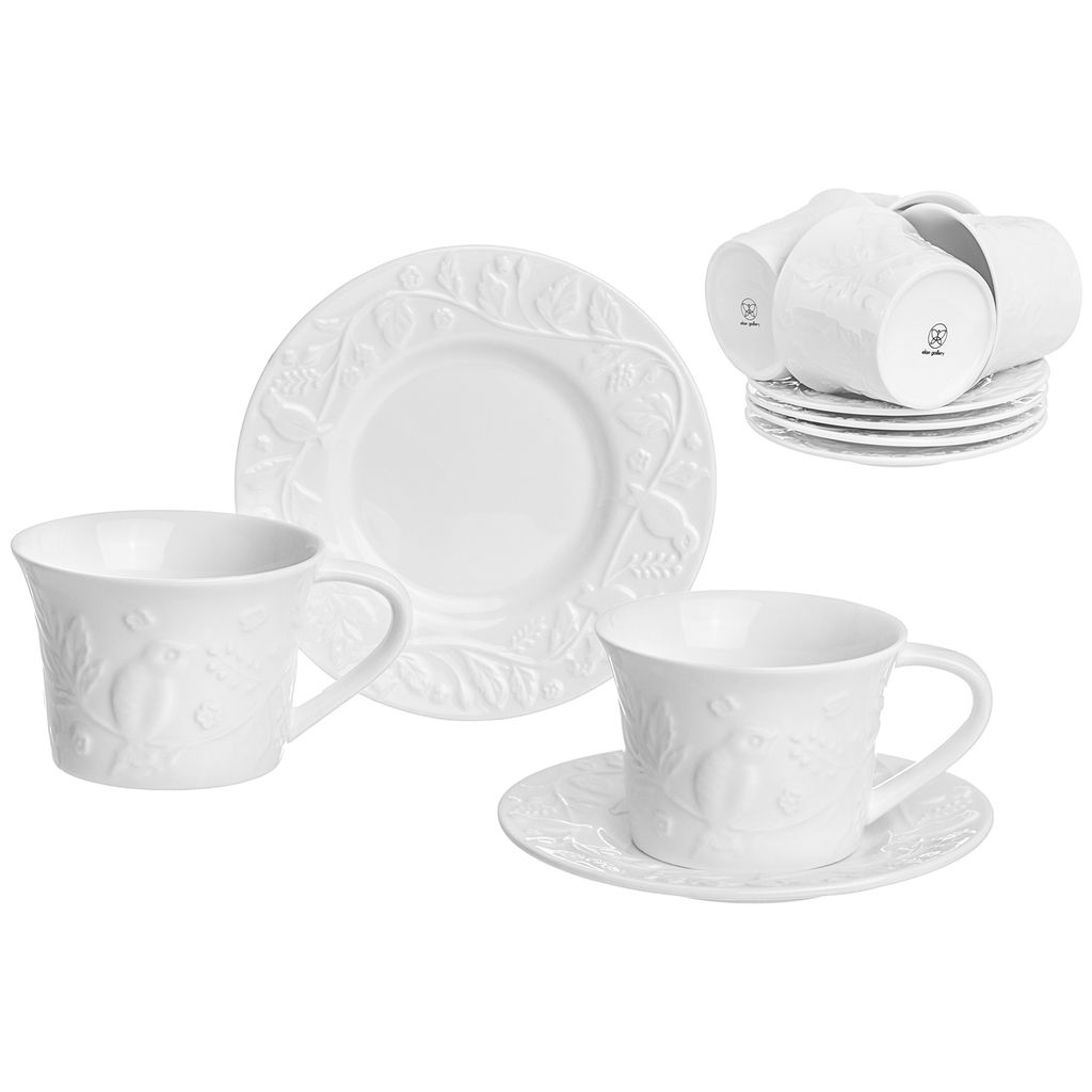 Чайный набор 12 пр. 220 мл 11,5*9*6,5 см "Птички на ветке"