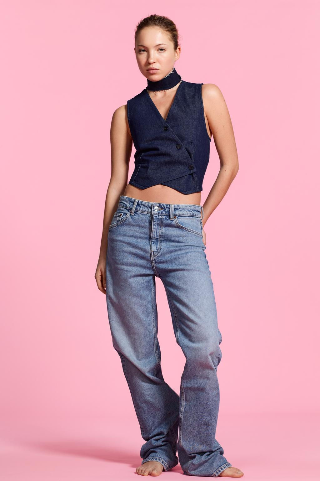 TRF WIDE-LEG LOW-RISE JEANS - Zara фото 27
