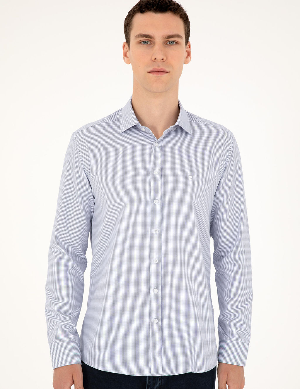 Рубашка Pierre Cardin Slim Fit светло-голубая