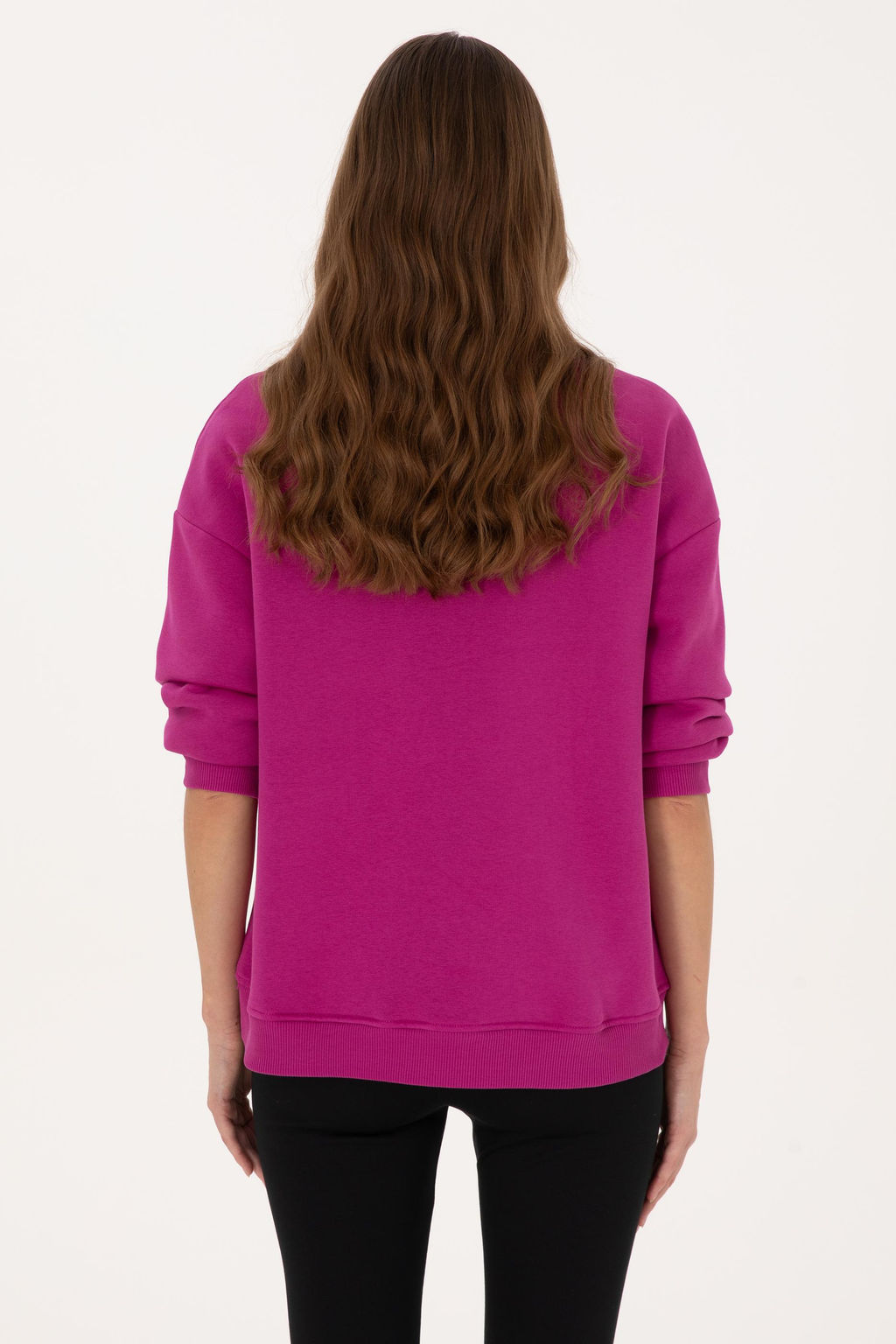 Kad_n Fu_ya _ardonlu Bisiklet Yaka Basic Sweatsh_rt