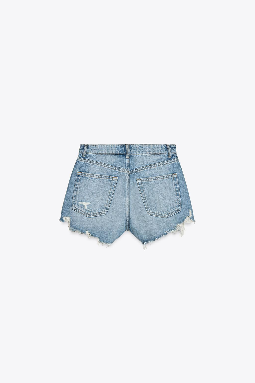 HIGH-WAIST CURVED DENIM SHORTS - Zara фото 26