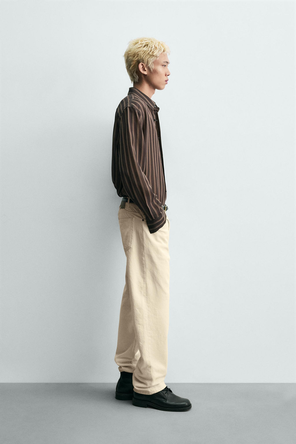 CAMISA FLUIDA RAYAS / Marr?n - Zara фото 4