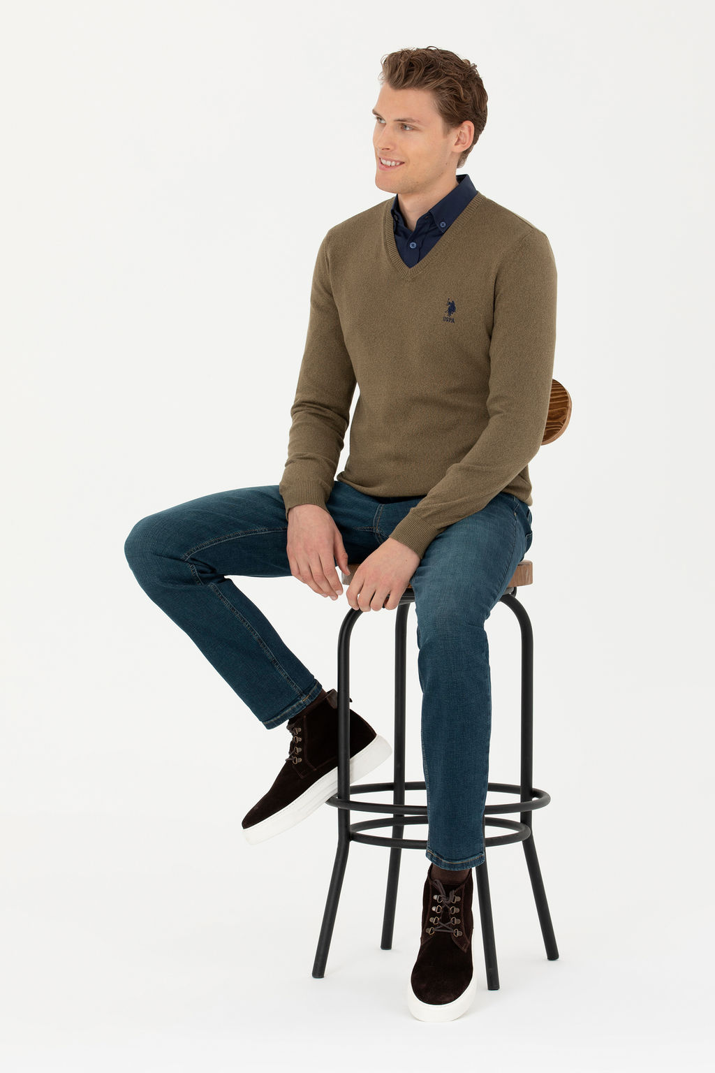 Мужской свитер цвета хаки - U.s. polo assn фото 18