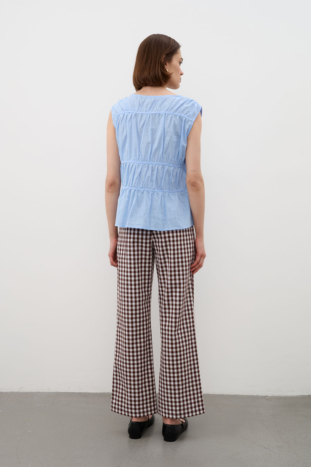 Брюки TR2535_Brown Checkers/Коричневый, белый - YPSILON фото 2
