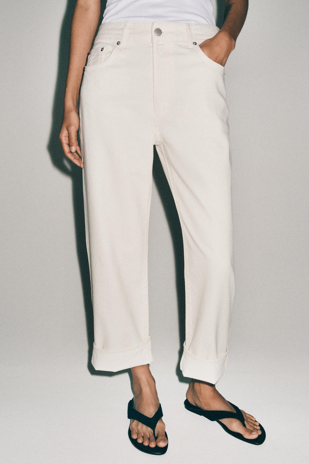 JEANS ZW COLLECTION BAGGY TIRO BAJO / Crudo - Zara фото 4
