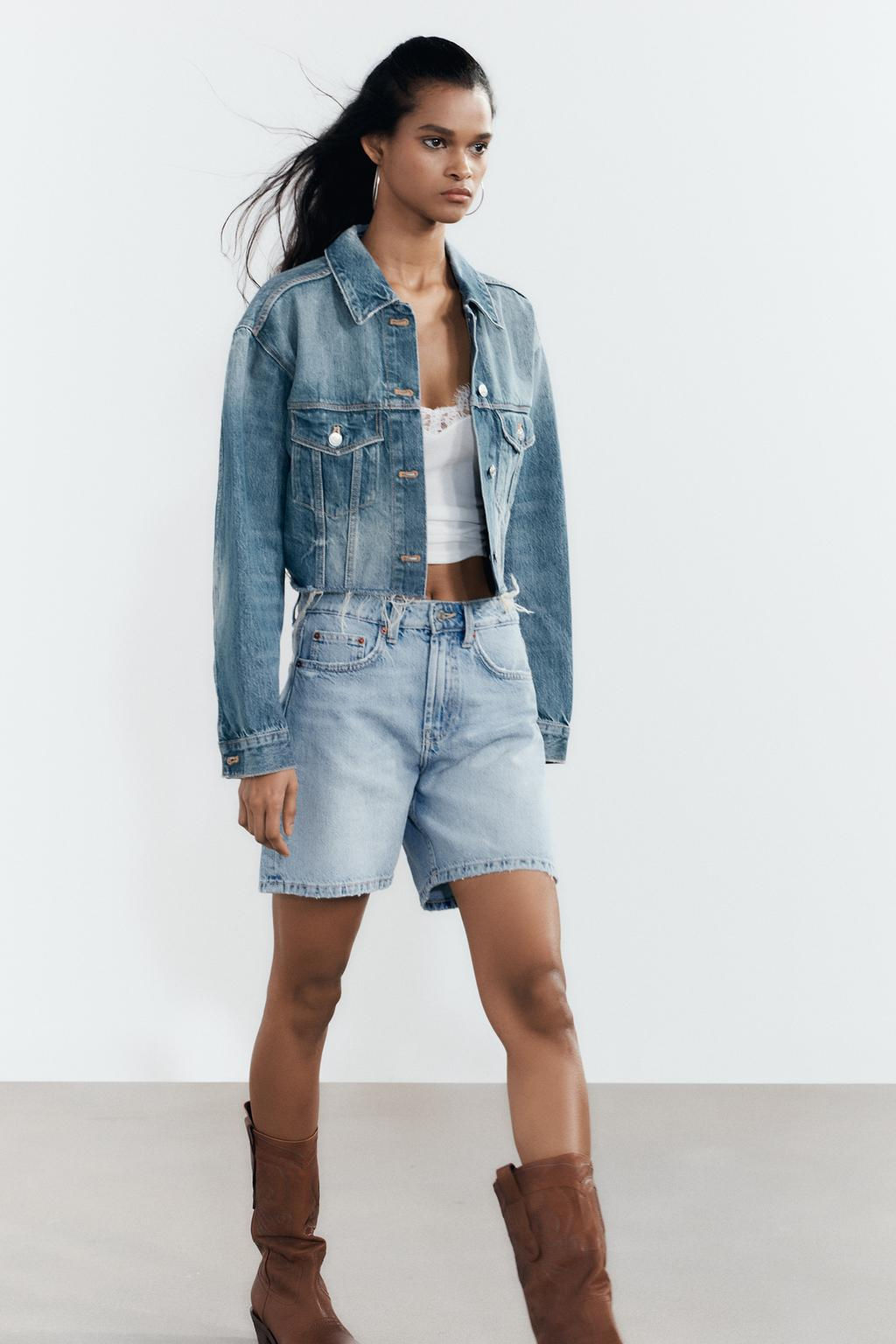TRF MID-RISE DENIM BERMUDA SHORTS - Zara фото 4