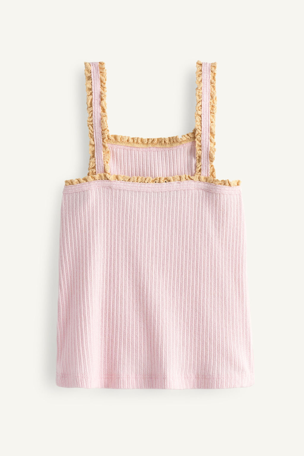 TOP TIRANTES RIB PUNTILLA CONTRASTE LIMITED EDITION / Rosa pastel - Zara фото 5