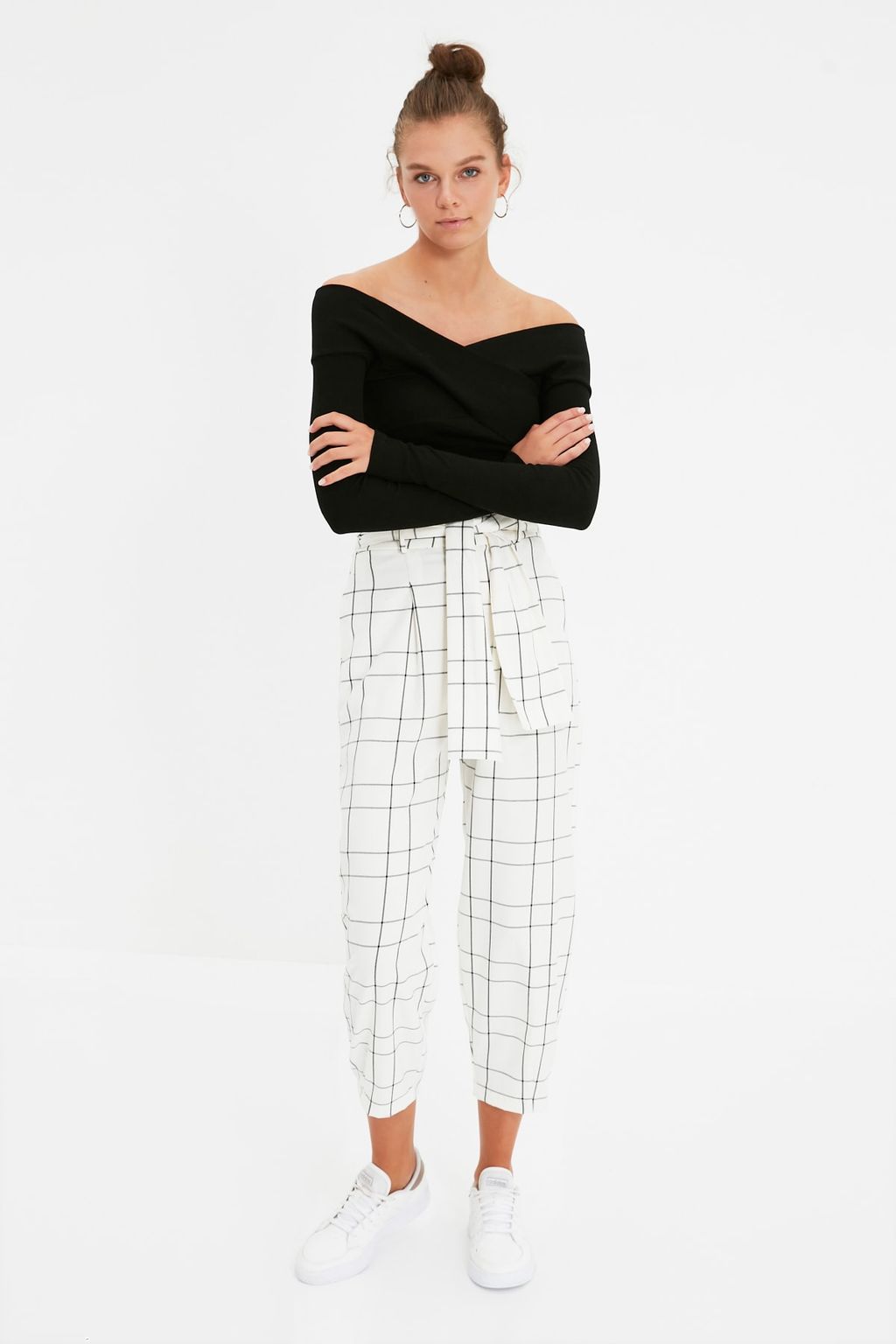 TRENDYOLMILLA Siyah Carmen Yaka Fitilli Alttan C?tc?tl? Esnek Orme Body TWOAW21BD0053 фото 3