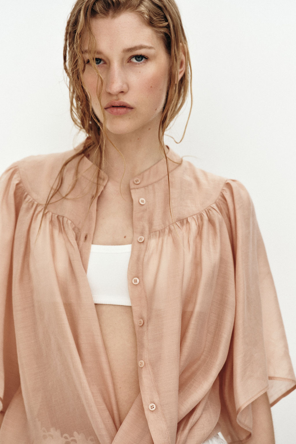 Blusa con mangas mariposa - H&m фото 3