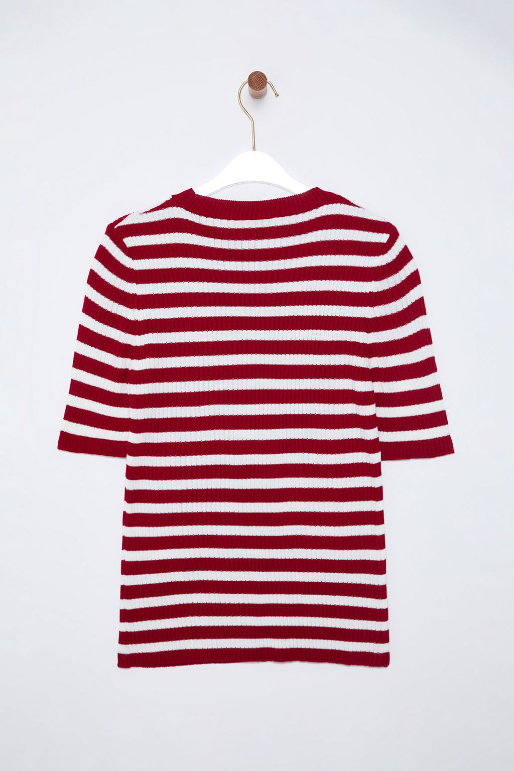 Trendyolmilla Fusya Basic Cizgili Triko Kazak TWOSS20KZ0075 фото 12