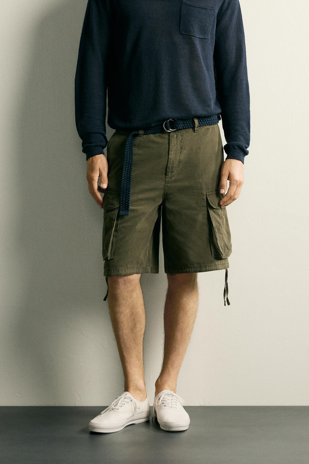 BERMUDA CARGO REGULAR FIT TRABILLAS / Khaki - Zara фото 2