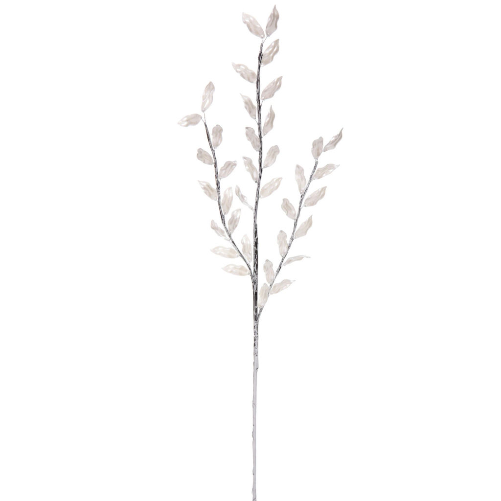 Цена за 2 шт. Ветка декоративная "Блеск камней" 63 см, Серебро