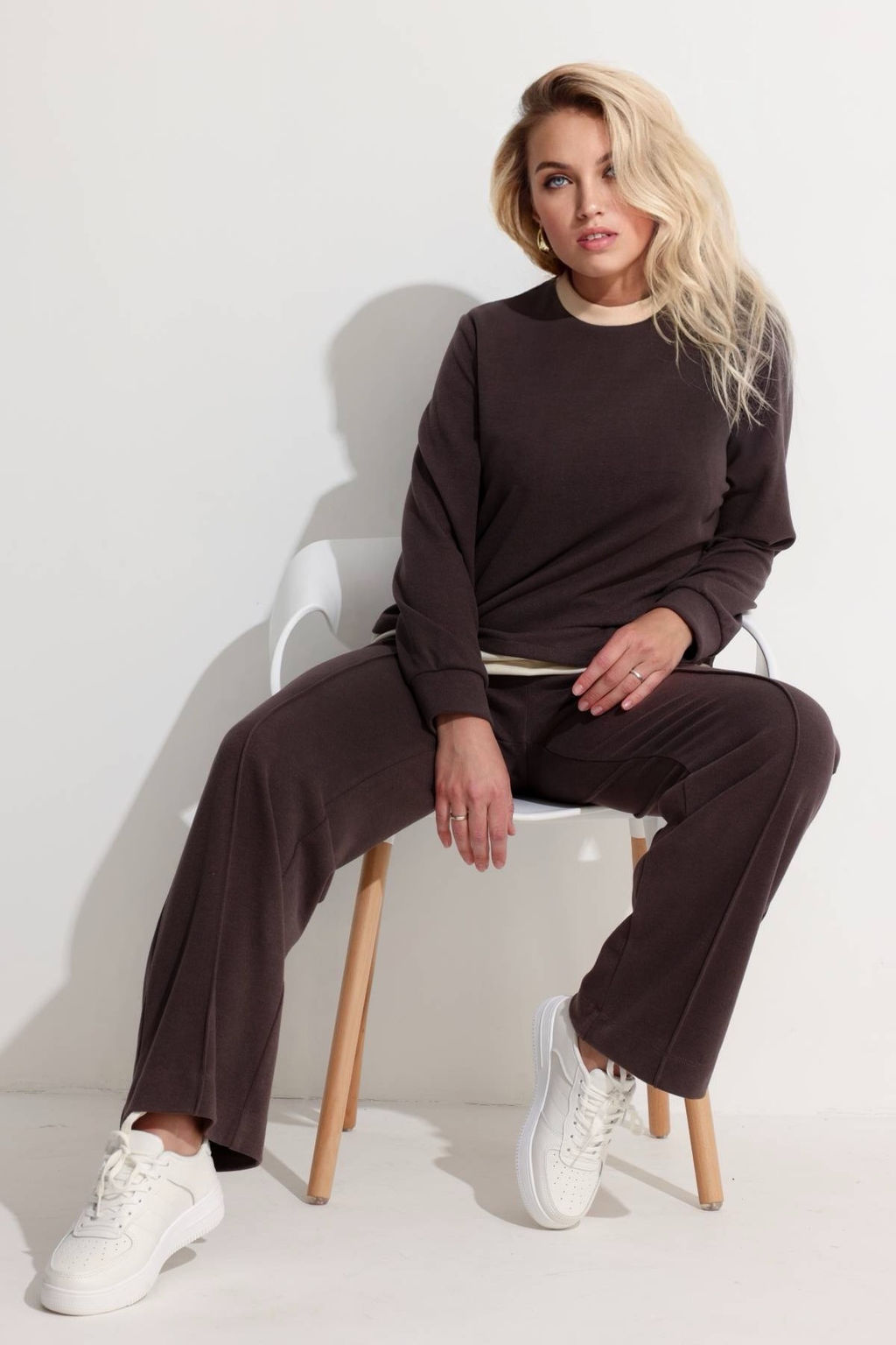 Блузка женская 4324/01/Коричневый, молочный - Rise фото 7