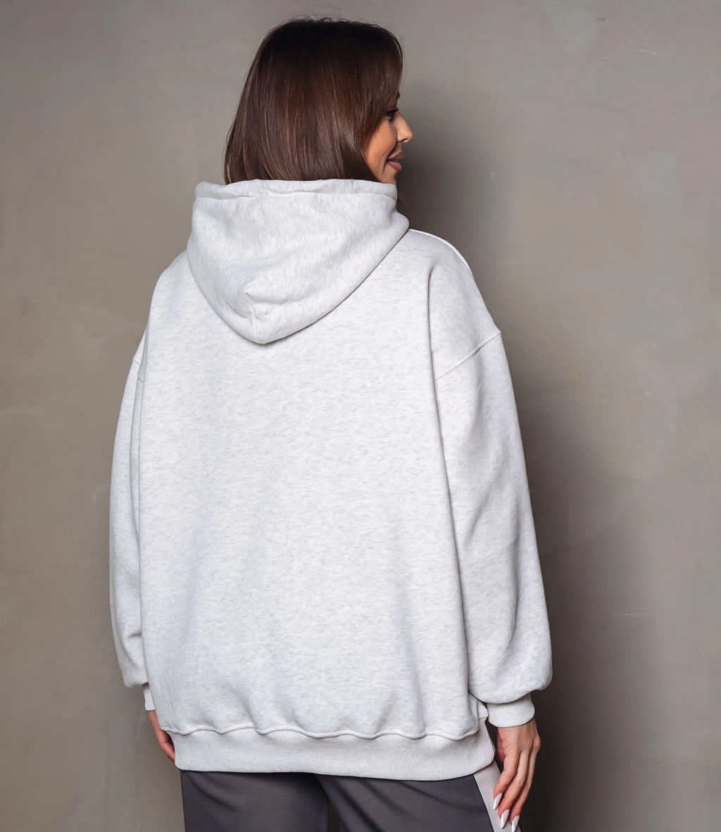 Худи #КТ706 (3), светло-серый меланж