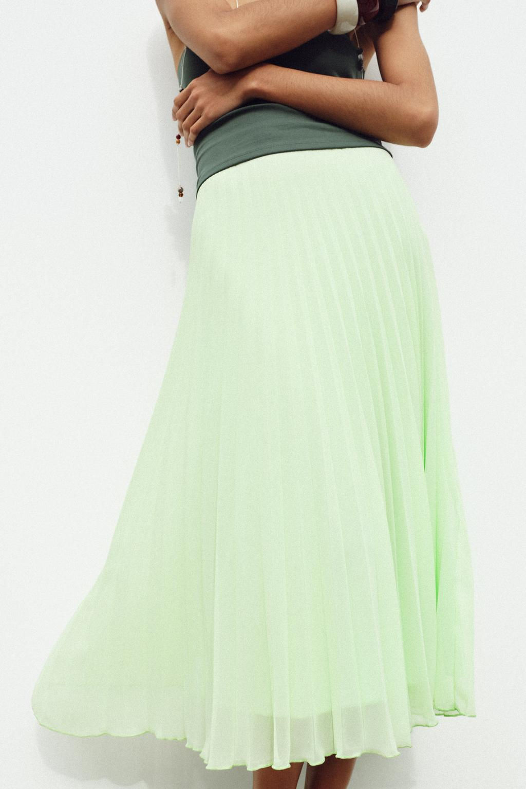 PLEATED MIDI SKIRT - Zara фото 7