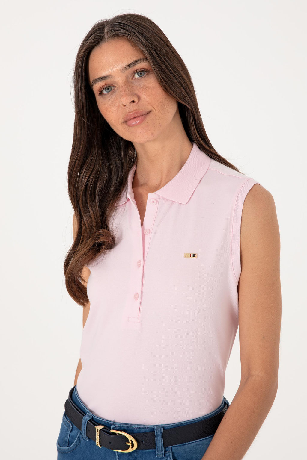 Футболка U.S. Polo Assn Polo без рукавов светло-розовая