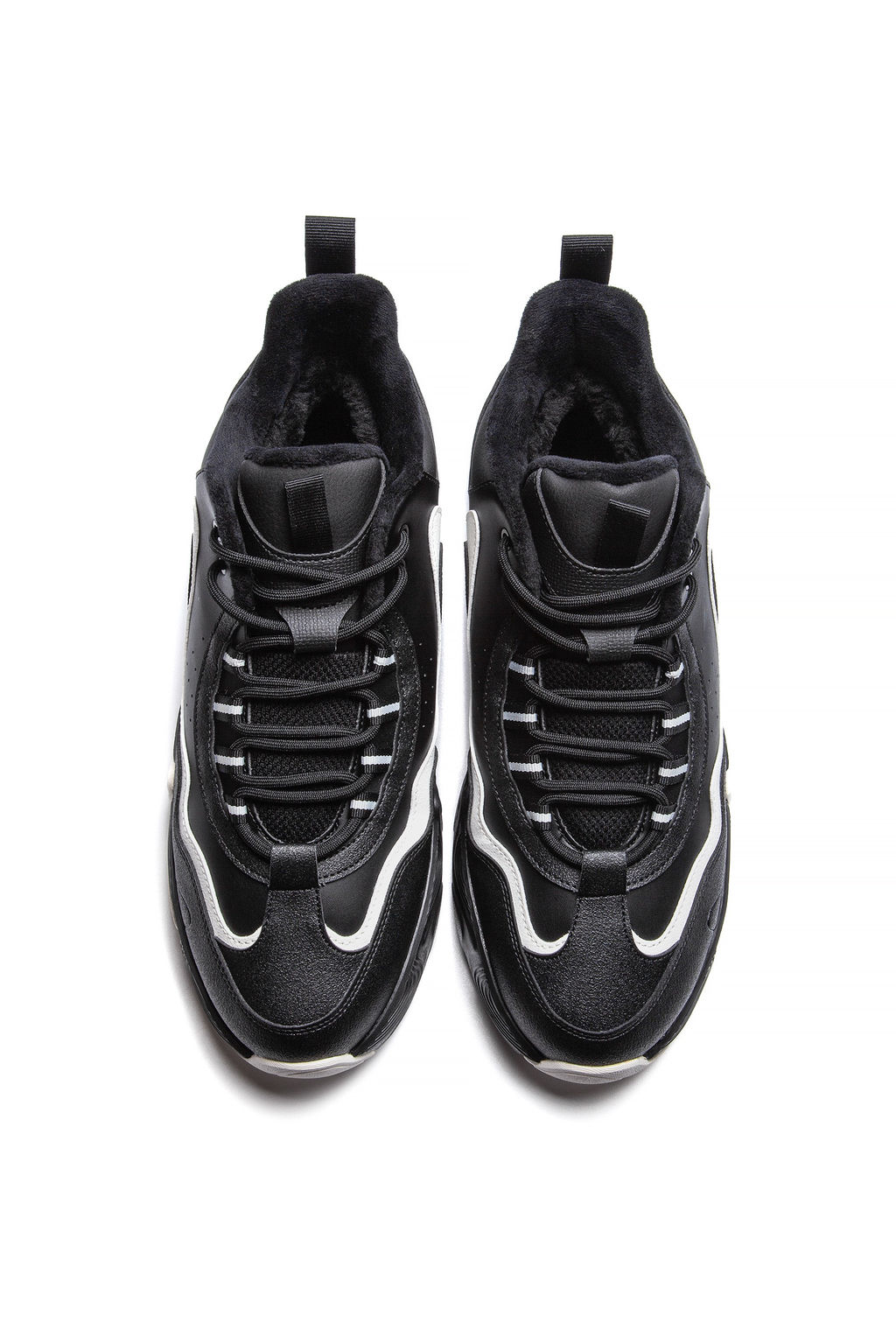 Кроссовки повседневные утепленные Черный/Бежевый