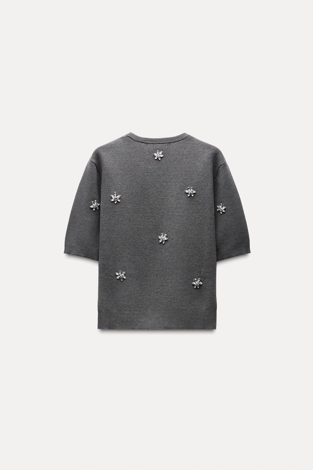 KNIT TOP WITH RHINESTONES - Zara фото 4