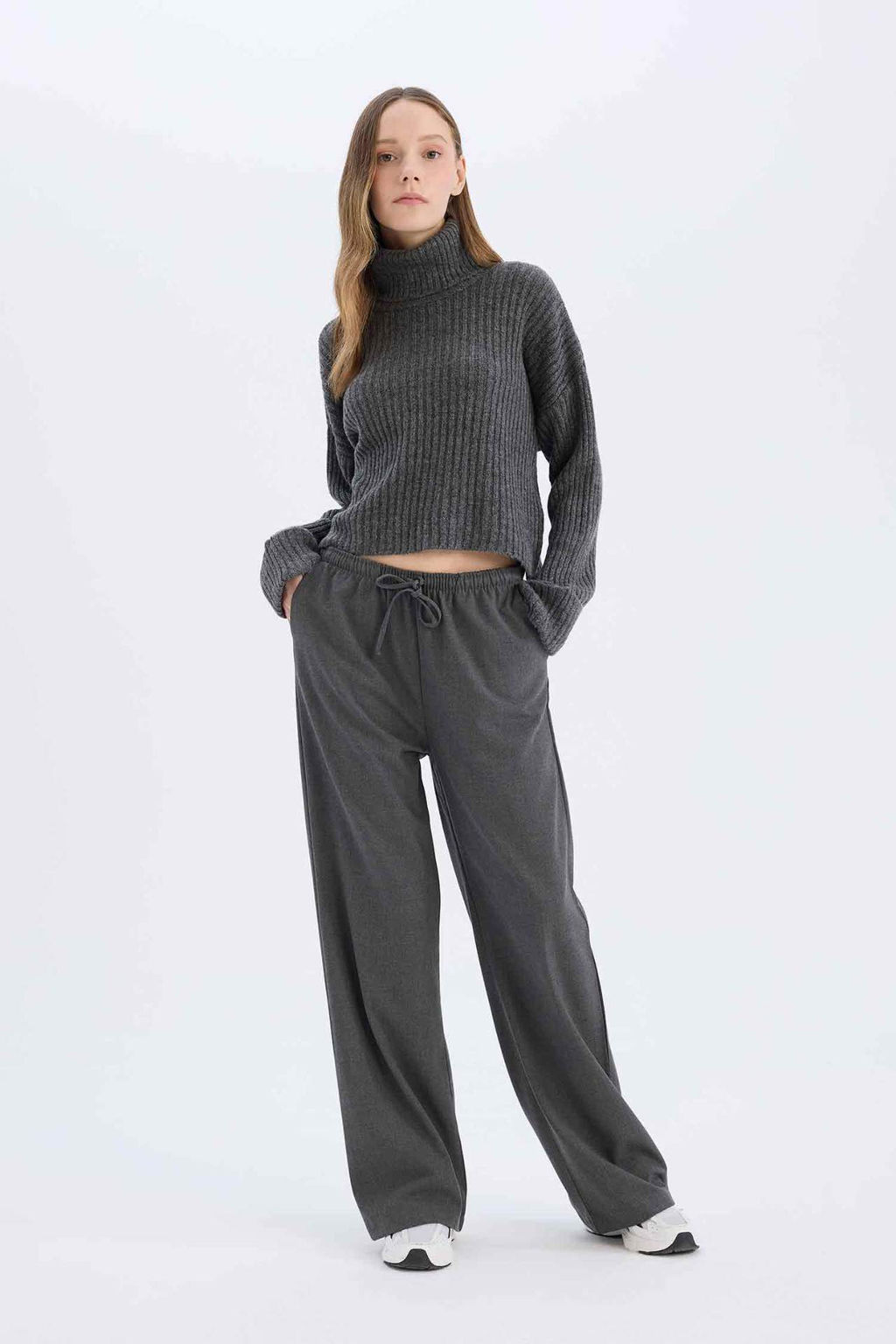 Coool Wide Leg Genis Bol Paca Pantolon Beli Lastikli Bagc?kl? Cepli - Defacto фото 2
