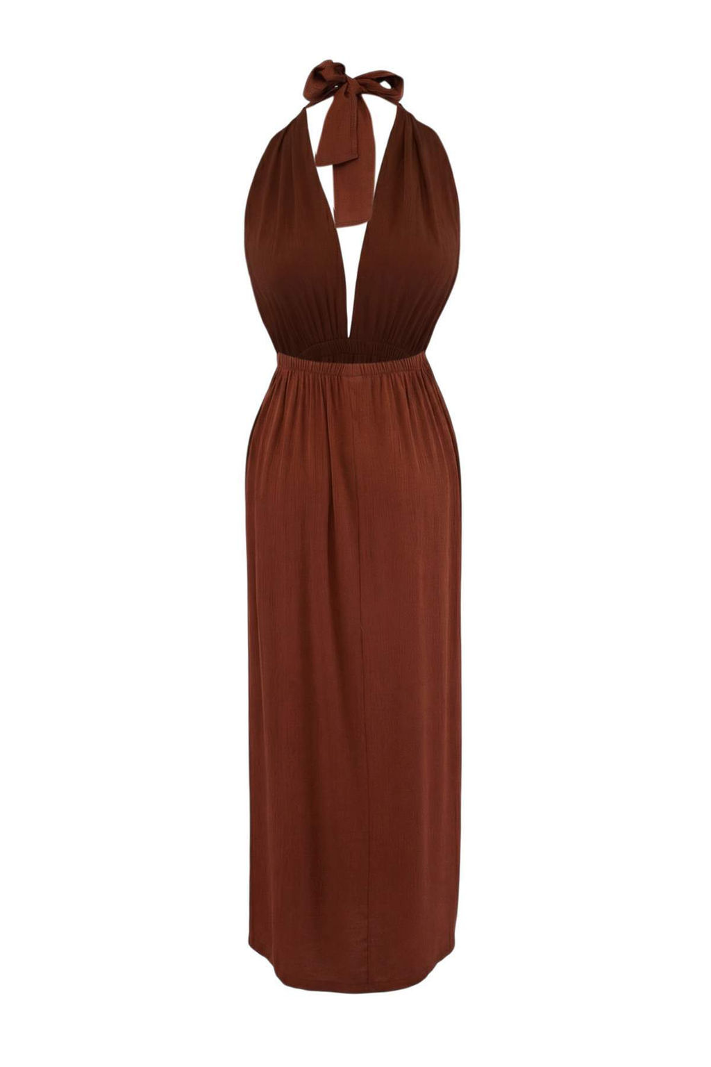 Trendyolmilla Ekru Maxi Dokuma Plaj Elbise TBESS25EL00114  фото 14