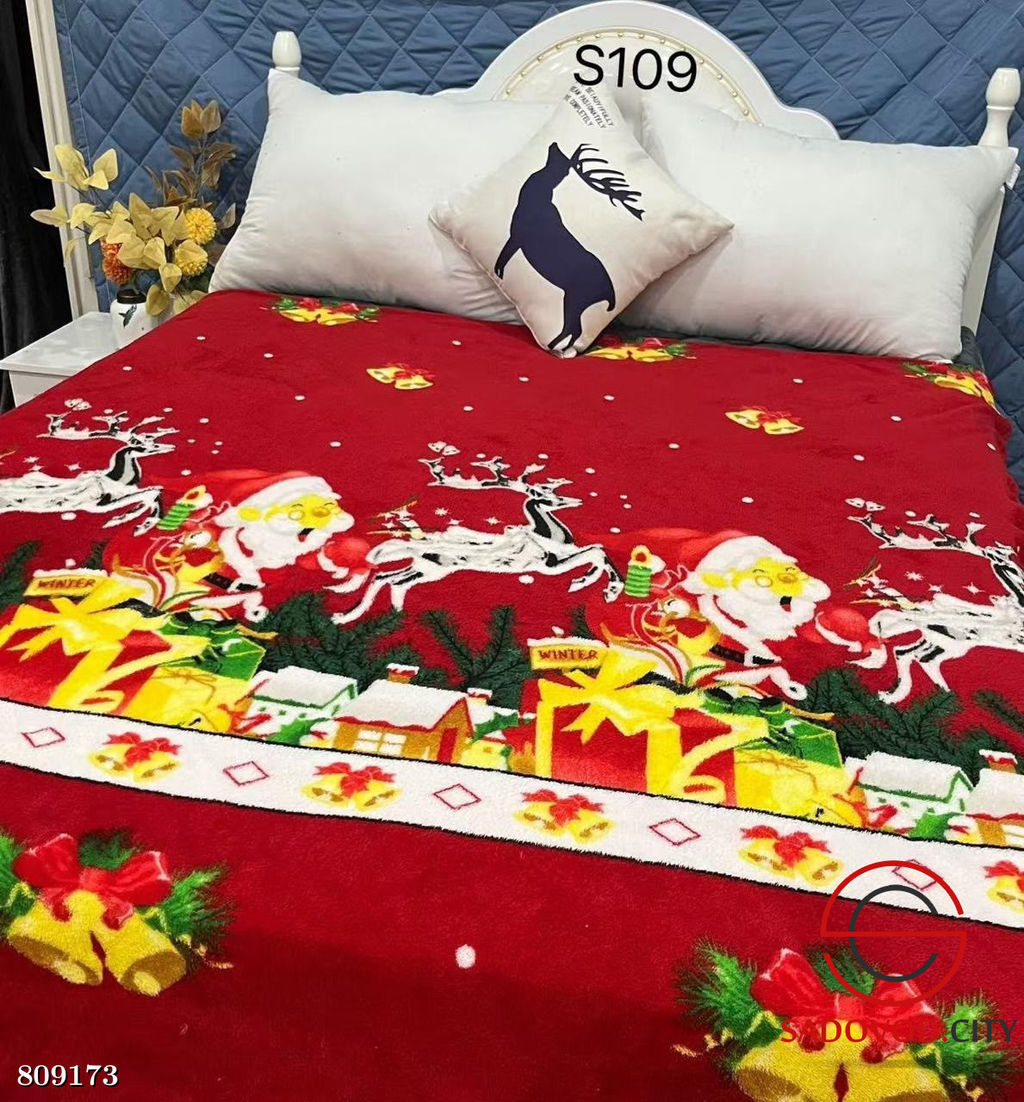 Плед новогодний. Размер 180 на 200.