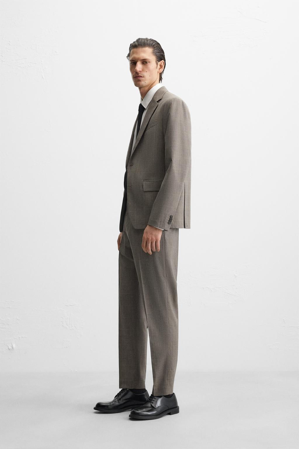 CHECK SUIT TROUSERS - Zara фото 4