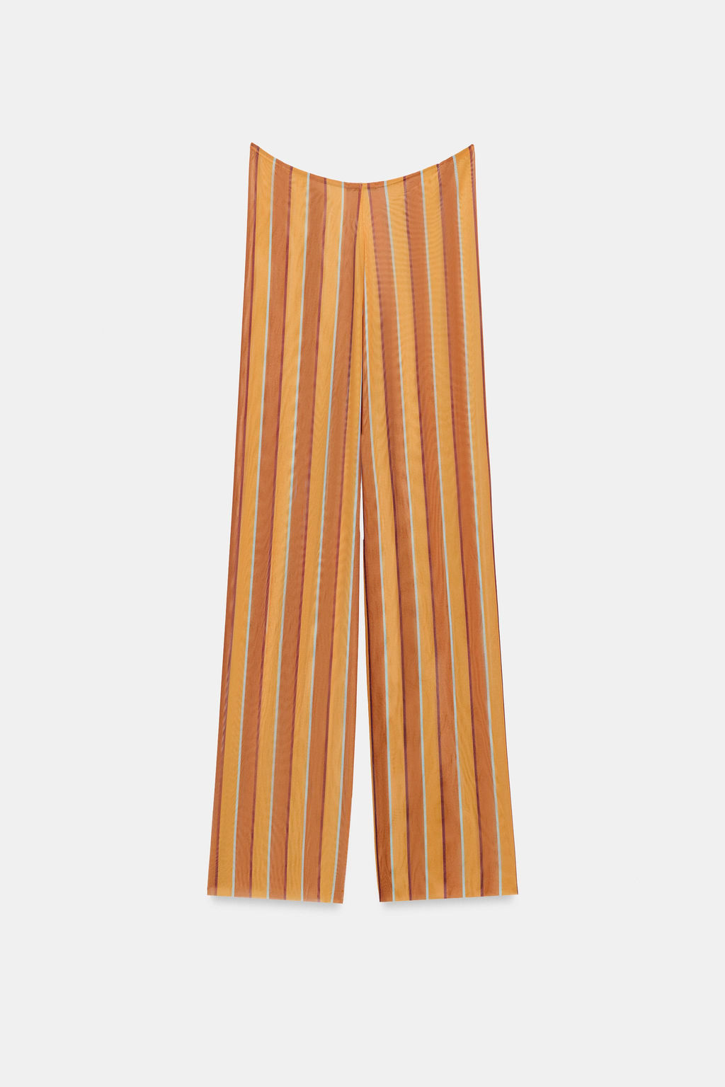 PANTAL?N PAREO TUL ESTAMPADO RAYAS / Naranja quemado - Zara фото 4