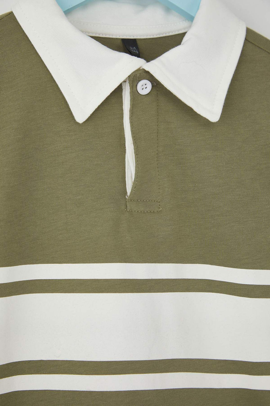 Yesil Erkek Cocuk 100% Pamuk Duz Polo Yaka Regular Orme T-Shirt TKDAW26TS00003 - Trendyolmilla фото 3