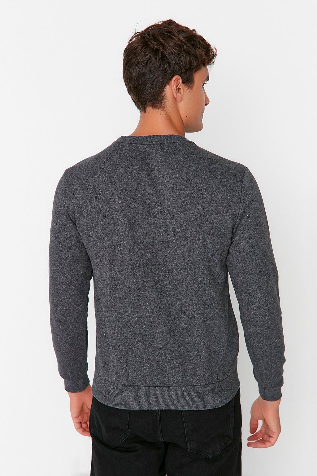 TRENDYOL MAN Siyah Regular/Normal Kesim Ici Polar/S?cak Tutan Sweatshirt TMNAW21SW1208 - Trendyolmilla фото 10