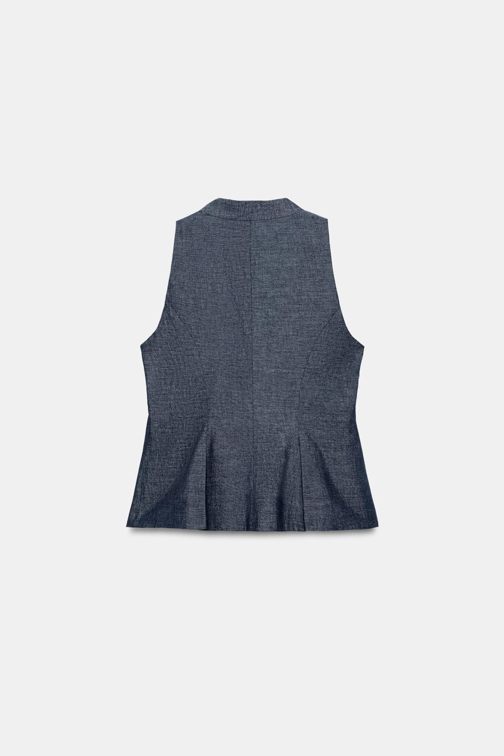 CHALECO CRUZADO CON LINO / ?ndigo