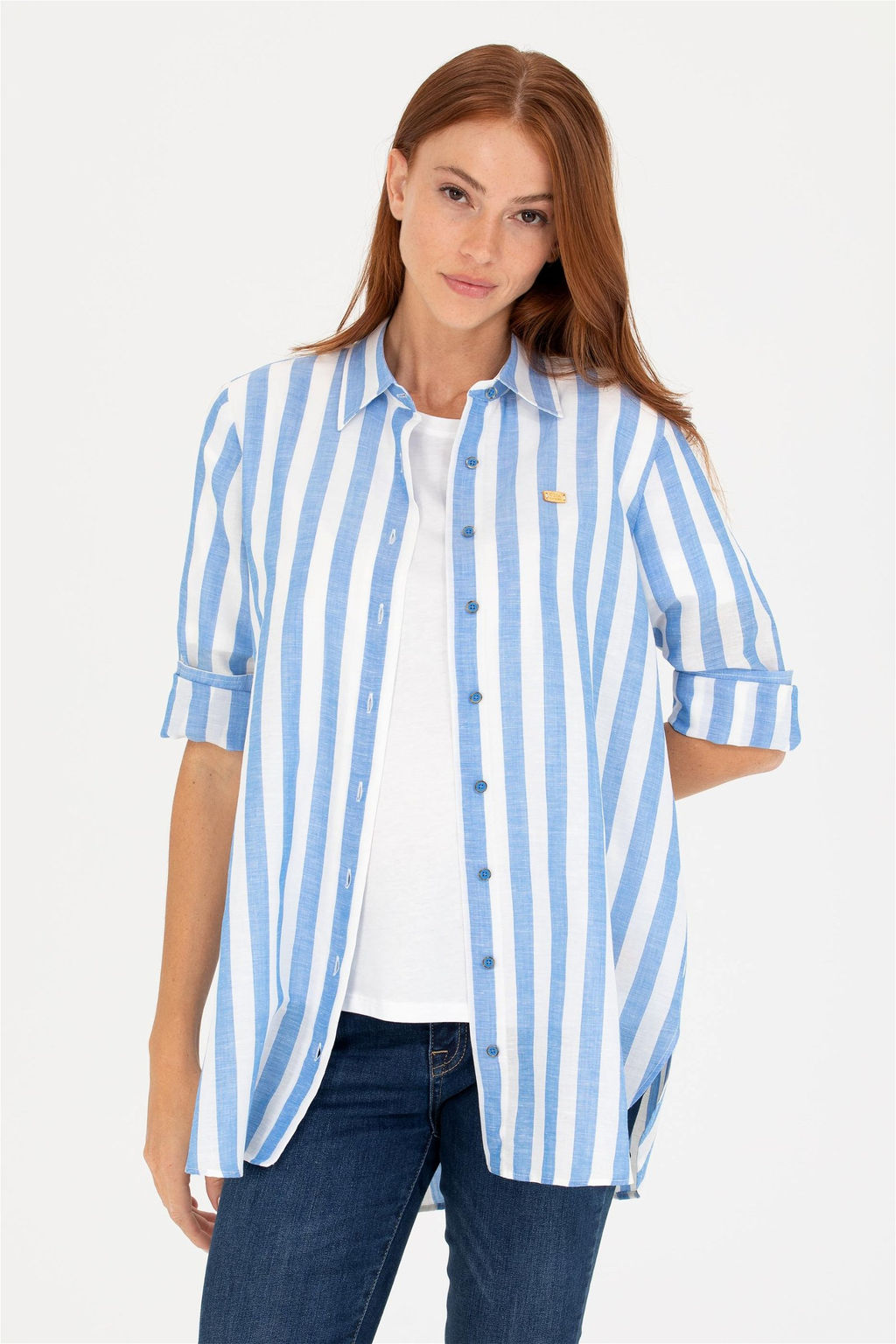 Женская рубашка Saks с длинным рукавом Неожиданная скидка в корзине - U.s. polo assn фото 3