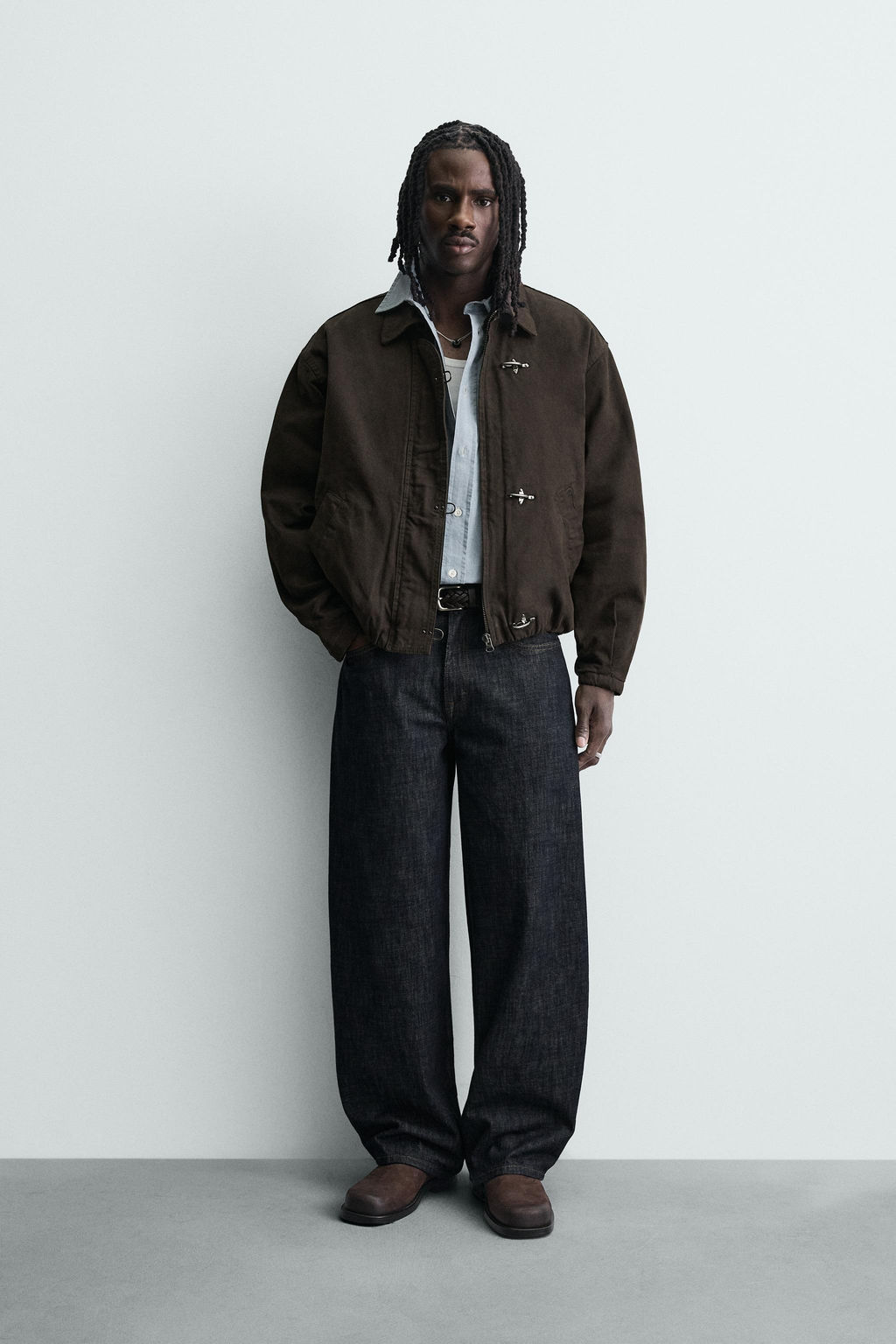 CROPPED FIT JACKET WITH FIREMAN CLASP - Zara фото 10