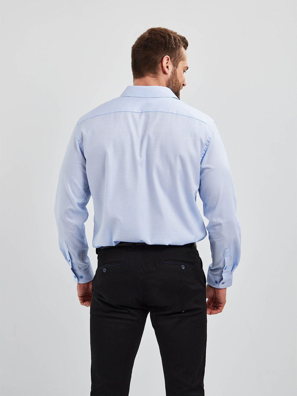 Сорочка мужская длинный рукав GREG 124/237/5806/ZN/1p STRETCH  фото 7