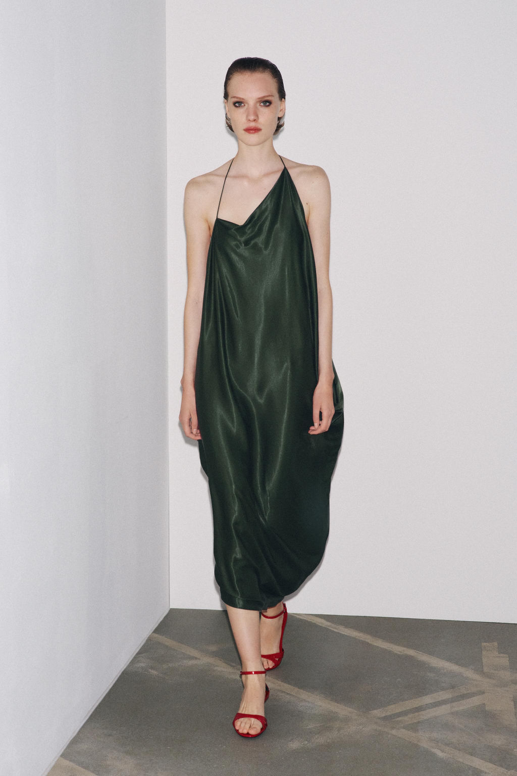 ZW COLLECTION ASYMMETRIC SATIN DRESS - Zara фото 11