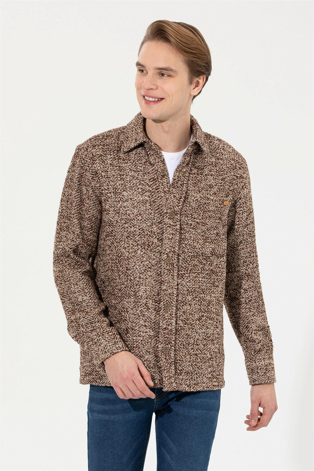 U. S. Polo Assn Мужская рубашка с длинным рукавом кокосового цвета - U.s. polo assn фото 8