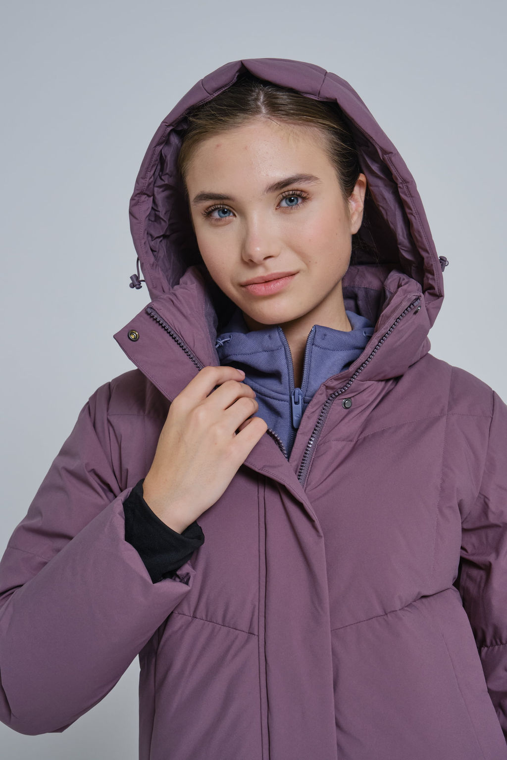 Пуховик Длинный Фиолетовый