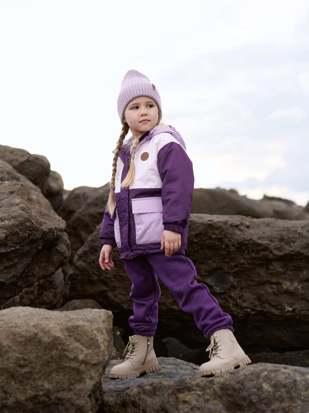 Джоггеры Фиалка с карманами утепленные - Bungly фото 6