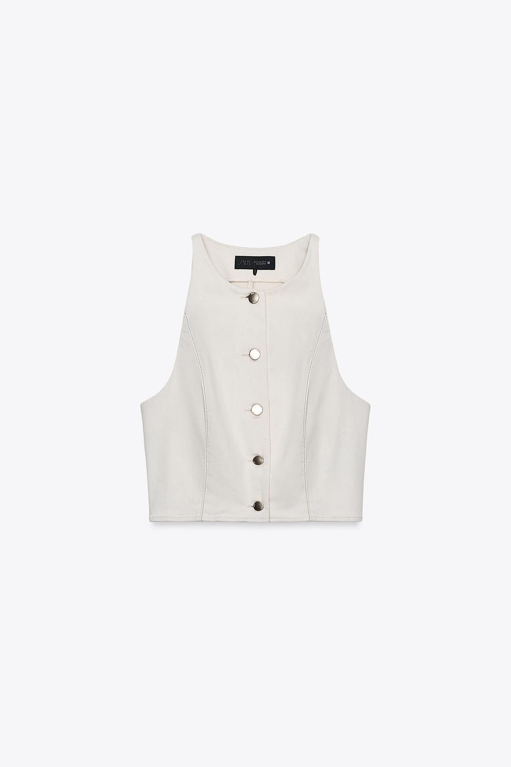 Z1975 DENIM CROP WAISTCOAT - Zara фото 6
